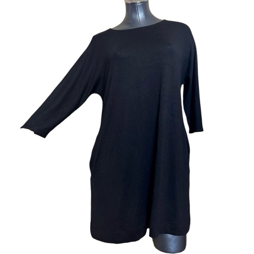 Wilfred Free Classic Black Rayon Blend Top 3/4 Sleeve Womens Size XXS